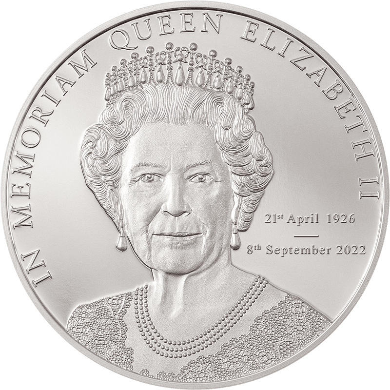 イギリス領 ヴァージン諸島 2022 エリザベス女王 銀貨 ダブルエフィジー