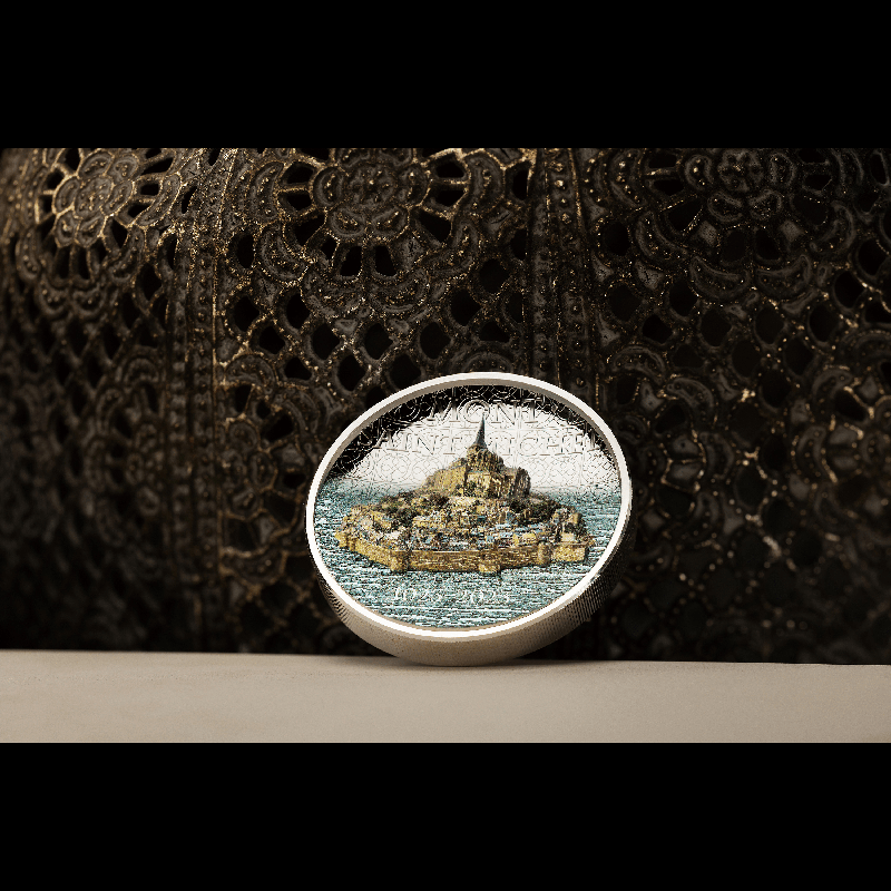 クック諸島 2023年 モン・サン=ミシェル 10ドルカラー銀貨 プルーフ 