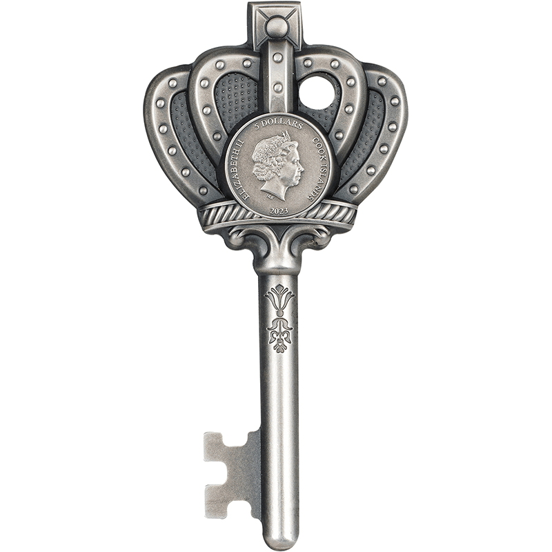 クック諸島 2023年 私の王国の鍵 5ドル銀貨 1オンス アンティーク