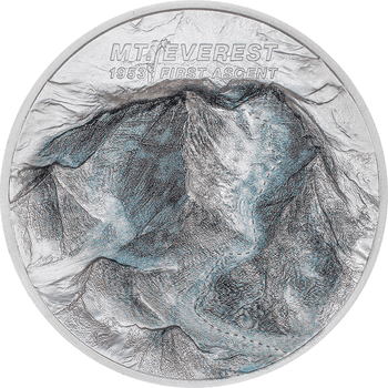 クック諸島 2023年 エベレスト初登頂70周年 10ドルカラー銀貨 プルーフ(ウルトラハイレリーフ)