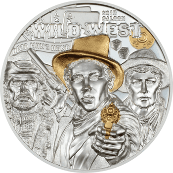 クック諸島 2024年 西部開拓時代 伝説のアウトロー 20ドル銀貨金メッキ付 プルーフ(ウルトラハイレリーフ)