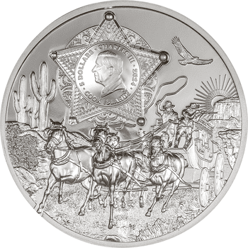 クック諸島 2024年 西部開拓時代 伝説のアウトロー 5ドル銀貨 プルーフ(ウルトラハイレリーフ)
