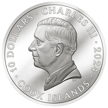 クック諸島 2024年 グリフォン 5ドル銀貨 アンティーク仕上げ(ウルトラ