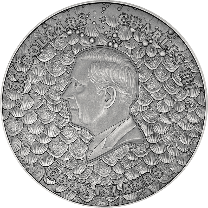 クック諸島 2025年 水中のファンタジー 海の怪物 20ドルカラー銀貨