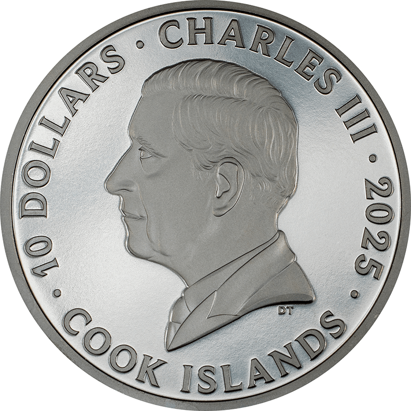 クック諸島 2025年 大嵐の中の錨 安定と冒険 10ドル銀貨金メッキ付