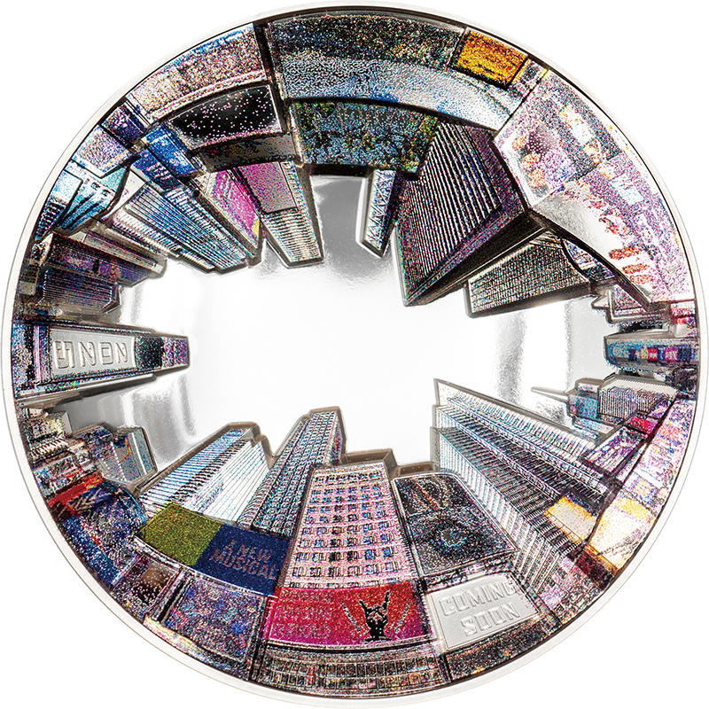 クック諸島 2025年 360度パノラマ ニューヨーク 20ドルカラー銀貨