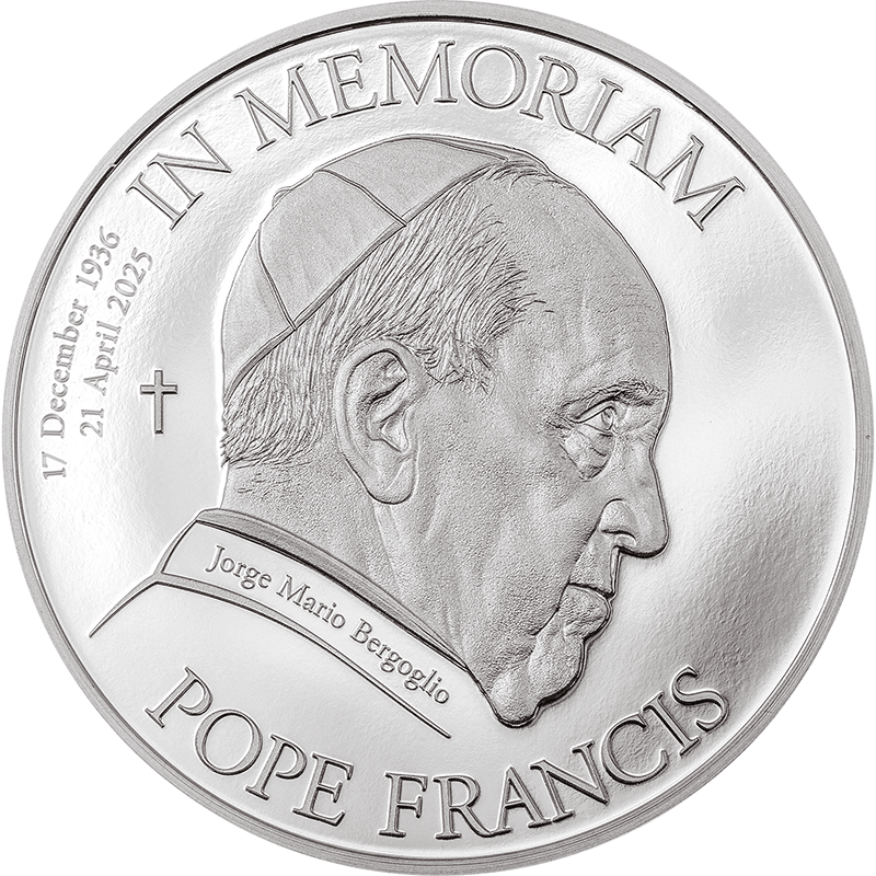 クック諸島 2025年 教皇フランシスコ追悼 5ドル銀貨 プルーフ