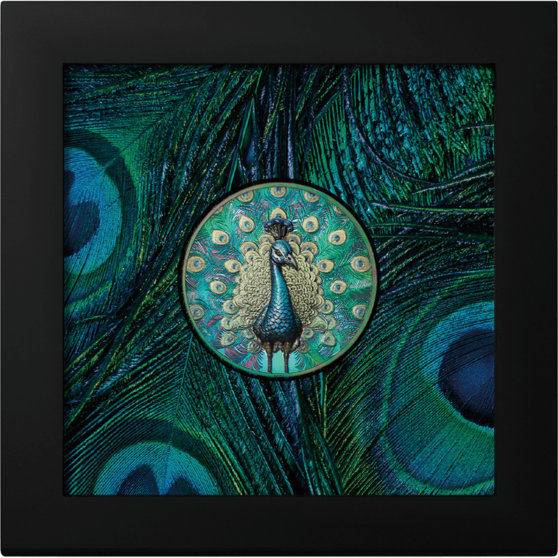 クック諸島 2025年 スペクトルな孔雀 5ドルプリズマメッキカラー