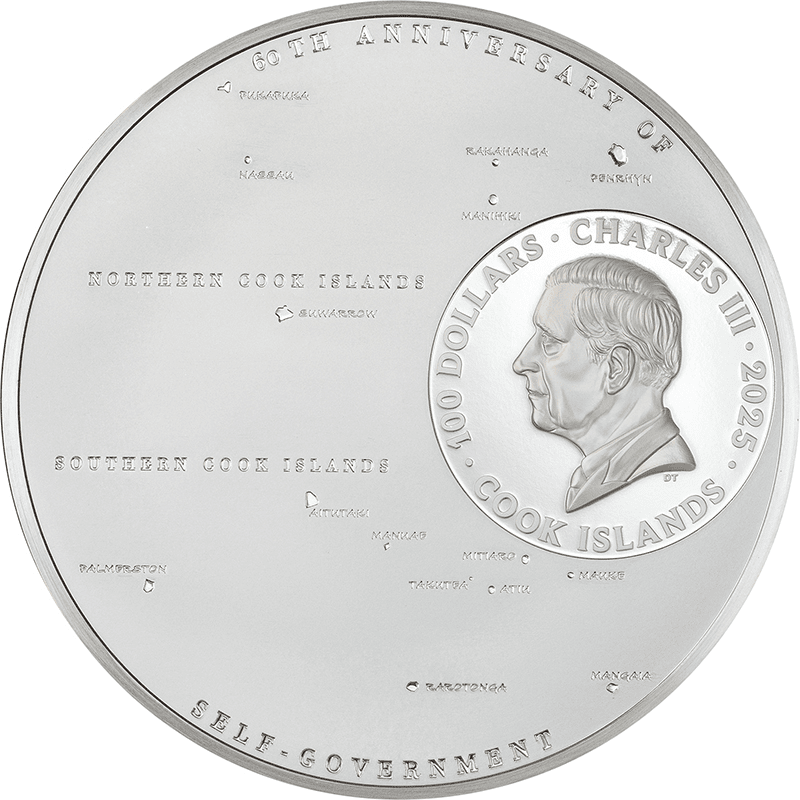 供給元問合せ】 クック諸島 2025年 内政自治権獲得60周年 100ドル