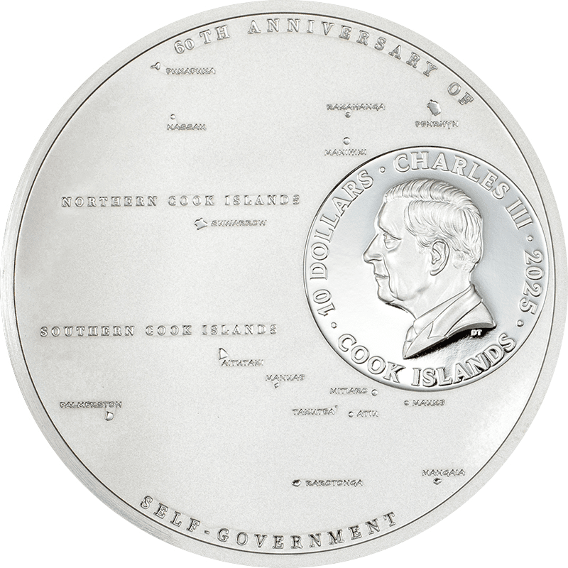 供給元問合せ】 クック諸島 2025年 内政自治権獲得60周年 10ドルカラー