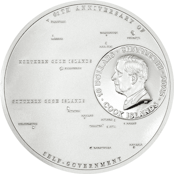 供給元問合せ】 クック諸島 2025年 内政自治権獲得60周年 100ドル