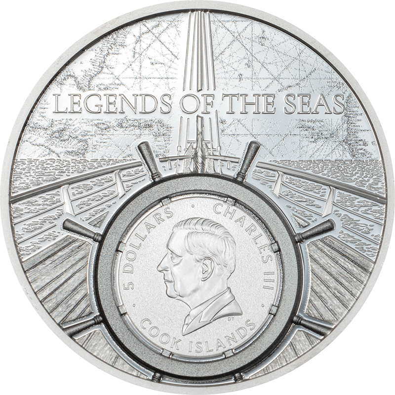 クック諸島 2026年 海のレジェンドたち サンタ・マリア号 5ドルカラー