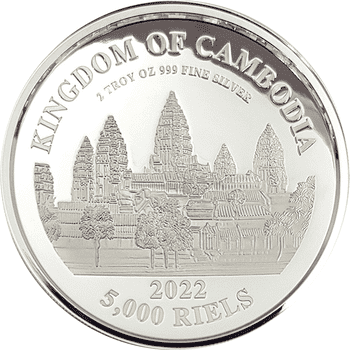 カンボジア 2022年 アジアの名所シリーズ 万里の長城 5000リエル銀貨 ブルーフ