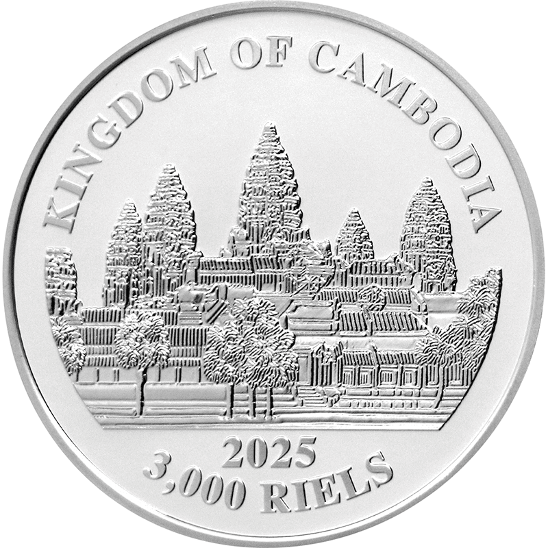 カンボジア 2025年 世界各国の宝 韓国の虎 3000リエル銀貨 プルーフ