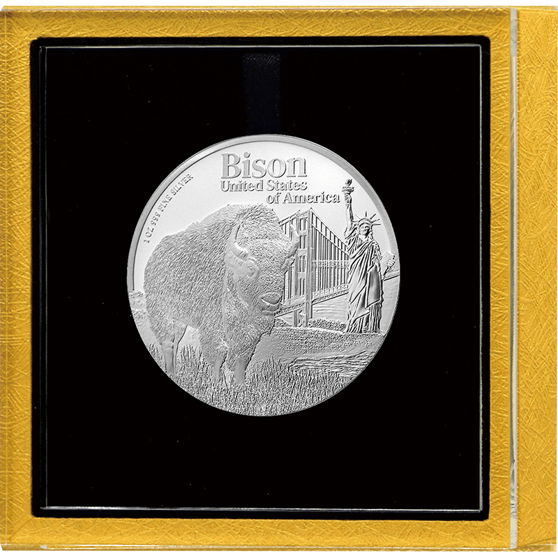 カンボジア 2025年 世界各国の宝 アメリカのバイソン 3000リエル銀貨