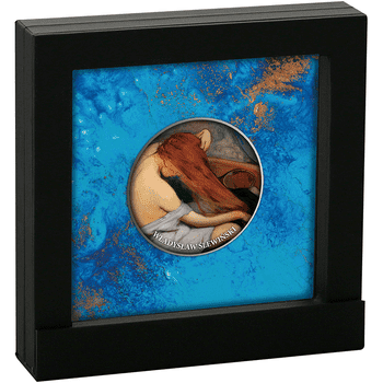 カメルーン 2023年 ポーランドの芸術を讃えて ウラディスラウ・スレヴィンスキー『髪をすく女性』 500フランカラー銀貨 プルーフ