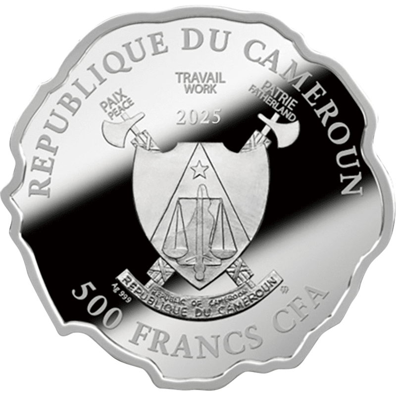 カメルーン 2025年 幸せの誕生 500フランカラー銀貨 プルーフ