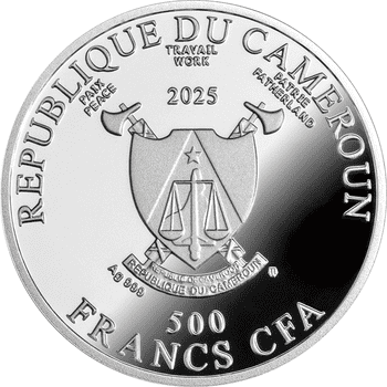 カメルーン 2024年 ラッキーコイン 四葉のクローバー 500フランカラー