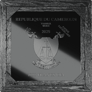 カメルーン 2024年 ラッキーコイン 四葉のクローバー 500フランカラー