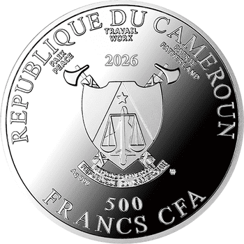 カメルーン 2026年 幸せの誕生 500フランカラー銀貨 プルーフ