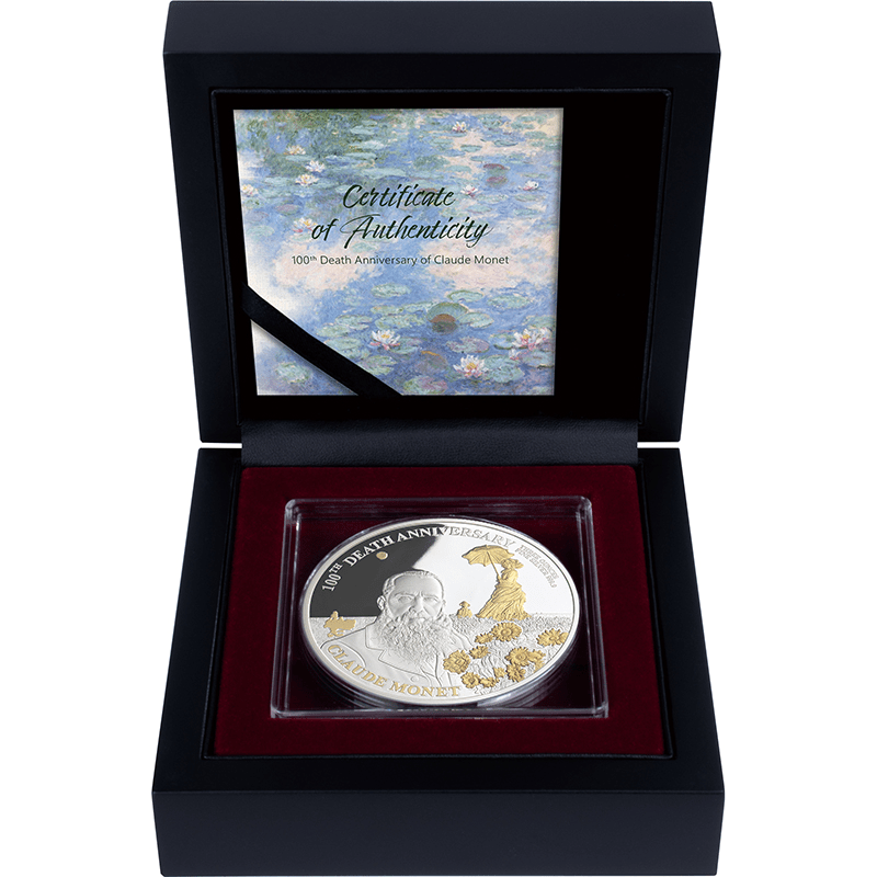 ジブチ クロード・モネ没後100周年 200フラン銀貨金メッキ付 プルーフ
