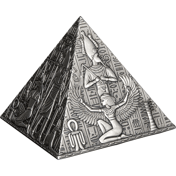 【供給元問合せ】ジブチ 2023年 古代ピラミッド 1000フラン銀貨 アンティーク仕上げ