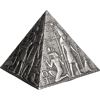 【供給元問合せ】ジブチ 2023年 古代ピラミッド 1000フラン銀貨 アンティーク仕上げ