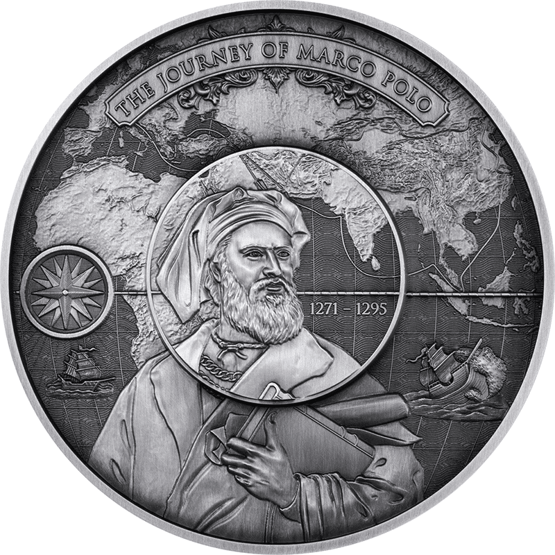 ジブチ 2025年 マルコ・ポーロ旅の帰還730周年 250フランパズル型銀貨
