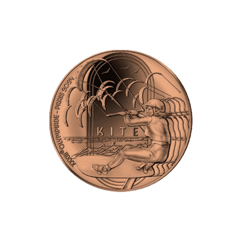 フランス 2022年 オリンピック・パラリンピック競技大会 パリ2024 公式記念コイン 第2貨 スポーツシリーズ カウントダウンコイン カイトボード 25セント銅貨 未使用
