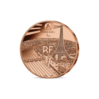 フランス 2022年 オリンピック・パラリンピック競技大会 パリ2024 公式記念コイン 第2貨 スポーツシリーズ カウントダウンコイン ブラインドサッカー 25セント銅貨 未使用