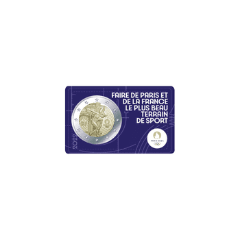 フランス 2022年 オリンピック・パラリンピック競技大会 パリ2024 公式記念コイン 第2貨 ジーニーとエトワール凱旋門 記念2ユーロ貨ブリスターパック入 未使用