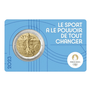 フランス 2023年 オリンピック・パラリンピック競技大会 パリ2024 公式記念コイン 第3貨 種を蒔く人とポンヌフ 2ユーロ貨ブリスターパック入 未使用