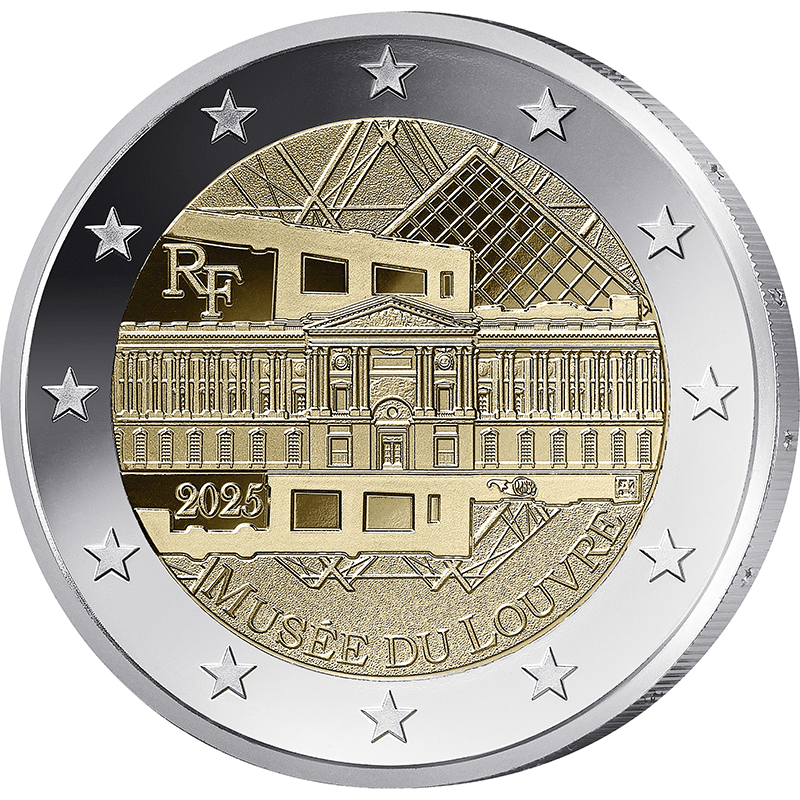 2025 フランス ルーブル美術館 2 ユーロ 白銅貨 4枚セット フランス