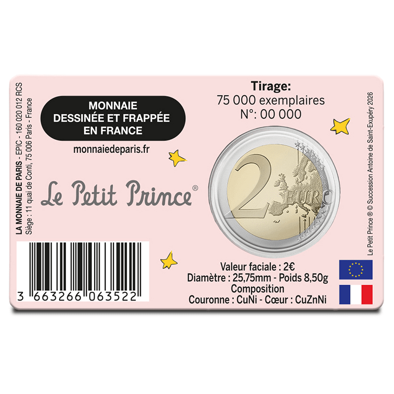 フランス 2026年 『星の王子さま』フランス出版80周年記念 ＜開いた本