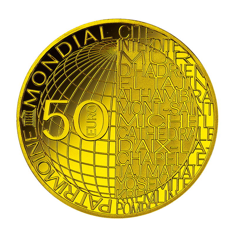 【B】フランス 2020年 ユネスコ75周年記念　世界遺産コインシリーズ　富士山 50ユーロ金貨 プルーフ