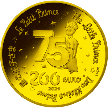【A】 フランス 2021年 星の王子さま フランス版発刊75周年記念コイン 満天の星 200ユーロ金貨 プルーフ