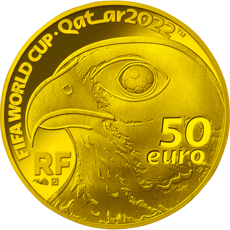 B】 フランス 2021年 FIFAワールドカップカタール2022公式記念コイン ...