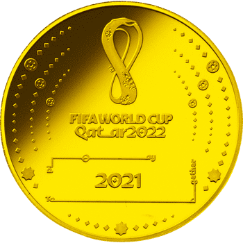 【B】 フランス 2021年 FIFAワールドカップカタール2022公式記念コイン 第1次予約販売 50ユーロ金貨 プルーフ