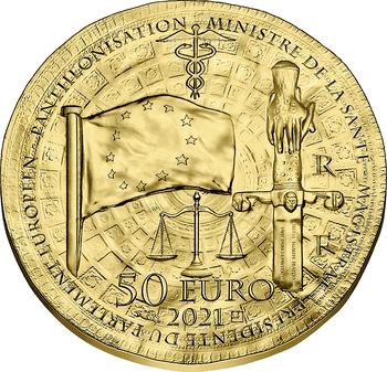 フランス 2021年 フランスの歴史を飾る女性たち シモーヌ・ヴェイユ 50ユーロ金貨 プルーフ