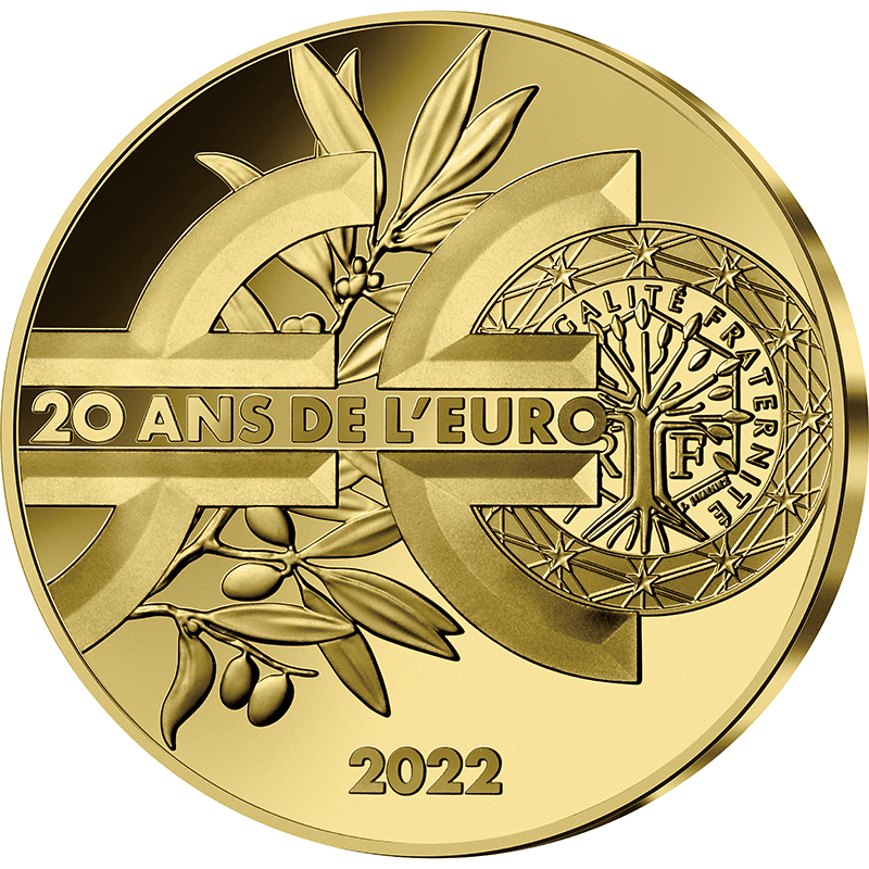 フランス 2022年 ユーロ導入20周年 種を蒔く人 5ユーロ金貨 プルーフ 