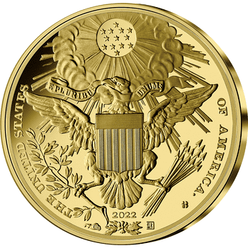 フランス 2022年 アメリカ独立の歴史 アメリカの国璽 50ユーロ金貨 プルーフ