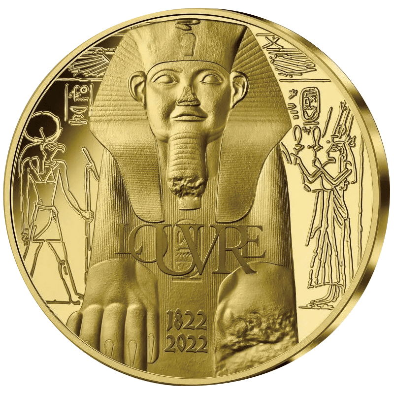 フランス 2022年 ルーブル美術館 エジプトの秘宝 50ユーロ金貨