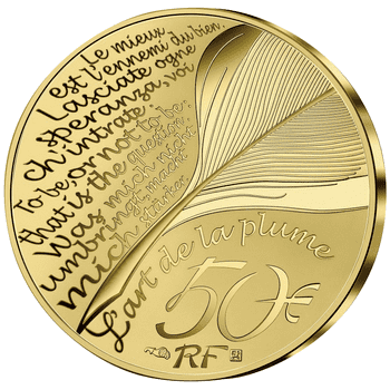フランス 2022年 偉大な作家シリーズ ウィリアム・シェイクスピア 50ユーロ金貨 プルーフ