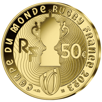 フランス 2022年 ラグビーワールドカップ2023公式記念コイン 第1貨 大会ロゴ 50ユーロ金貨 プルーフ