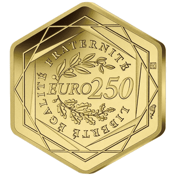 フランス 2023年 オリンピック・パラリンピック競技大会 パリ2024 公式記念コイン 第3貨 種を蒔く人とポンヌフ 250ユーロ六角形金貨 未使用