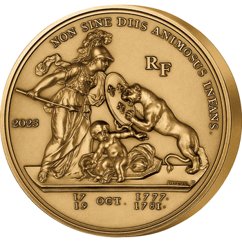 フランス 2023年 アメリカ独立の歴史 リベルタス・アメリカーナ 200ユーロ金貨 アンティーク仕上げ