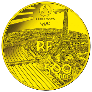 【A】 フランス 2023年 オリンピック・パラリンピック競技大会 パリ2024 公式記念コイン フリージュ 5オンス 500ユーロ金貨 プルーフ