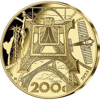 フランス 2023年 ギュスターヴ・エッフェル没後100周年 200ユーロ金貨 プルーフ