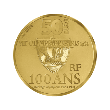 フランス 2024年 パリ1924オリンピック競技大会100周年 Paris 1924 50ユーロ金貨 プルーフ