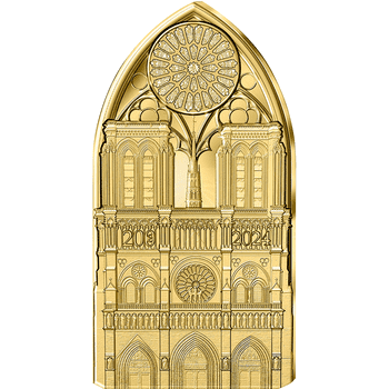 フランス 2024年 ノートルダム大聖堂の再建 (アーチ型) 200ユーロ金貨 1オンス プルーフ